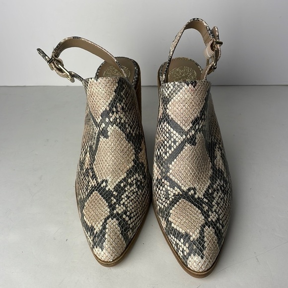 Vince Camuto Chemine Snake Print Booties Mules 9 - Picture 2 of 8